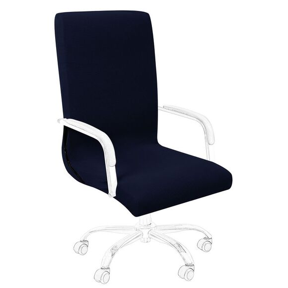 Stretch Jacquard Office Cover Swivel Chair Protector Medium Navy Blue - Picture 1 of 6